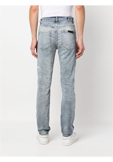 Blue crinkled slim-cut jeans -  men KSUBI | 5000002812DNM