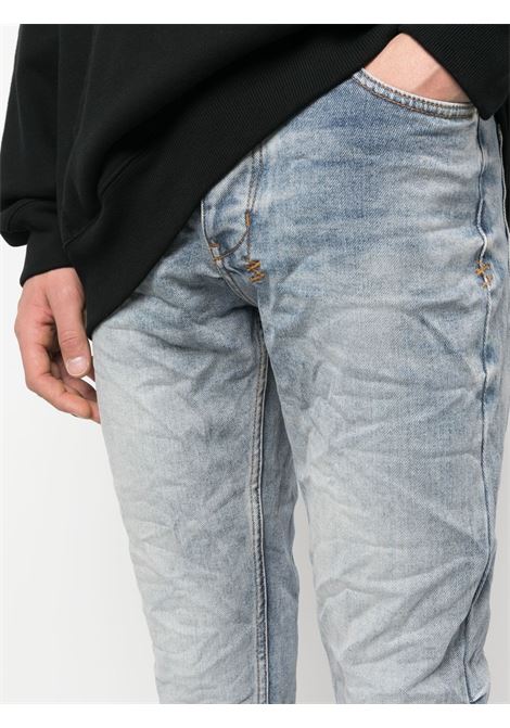 Blue crinkled slim-cut jeans -  men KSUBI | 5000002812DNM