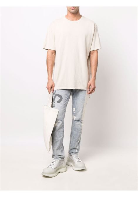 White cross-motif cotton T-Shirt - men KSUBI | 5000006301TAN