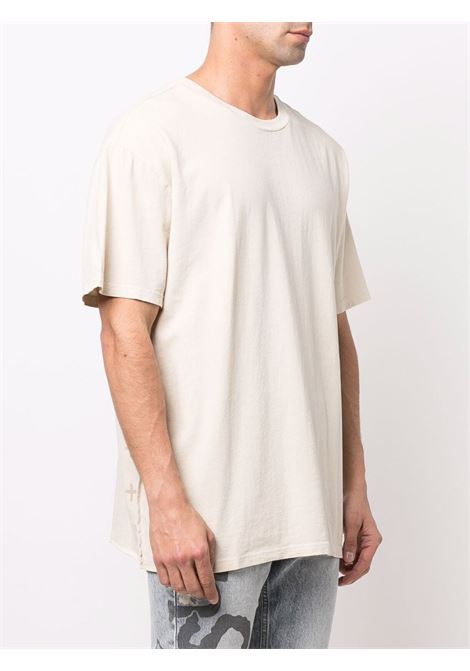 White cross-motif cotton T-Shirt - men KSUBI | 5000006301TAN