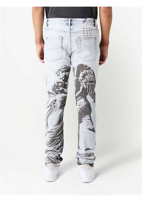 Blue and grey graphic-print jeans - men KSUBI | MPS23DJ027DNM