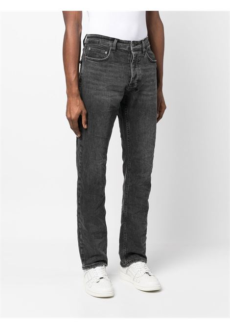 Black straight-leg washed jeans - men KSUBI | MPS23DJ035BLK