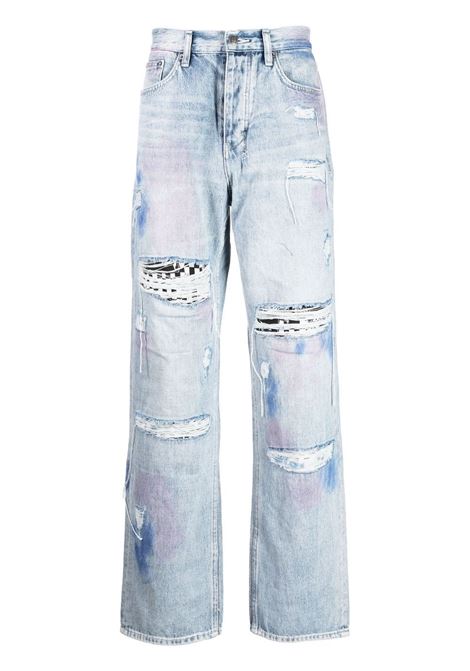 Blue light-wash straight jeans - men KSUBI | MPS23DJ037DNM