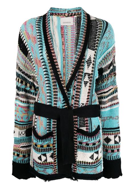 Multicolour patterned intarsia-knit cardigan - women LANEUS | CDD320VAR1