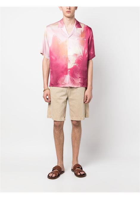 Camicia con stampa in rosa - uomo LANEUS | CMU332