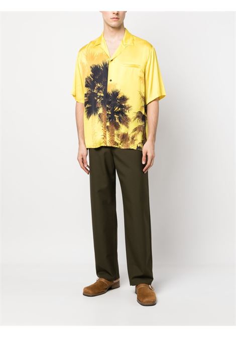 Camicia Palm Tree in giallo - uomo LANEUS | CMU381