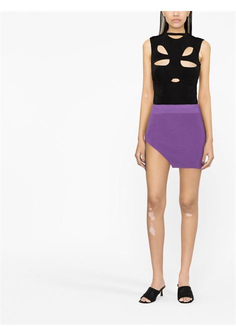 Liliac ribbed-knit asymmetric miniskirt - women LANEUS | GND1429UVA