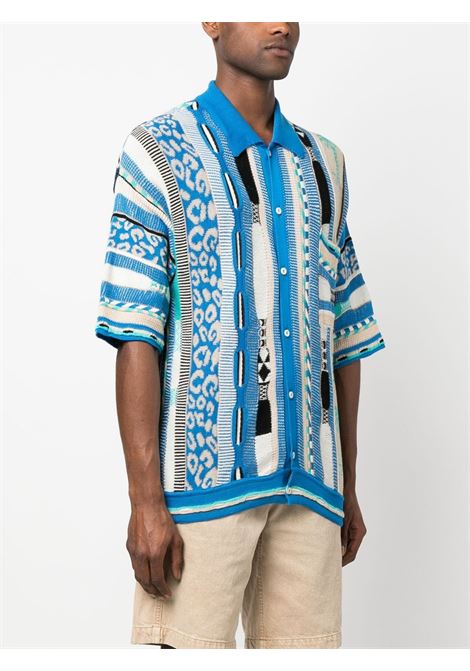 Polo in maglia a righe in blu e multicolore - uomo LANEUS | PLU10003