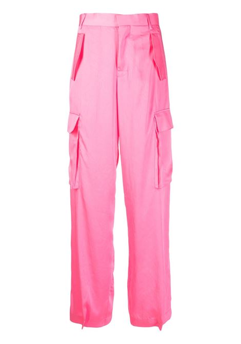Pink cargo-pocket straight-leg trousers - women LANEUS | PND36HTPNK