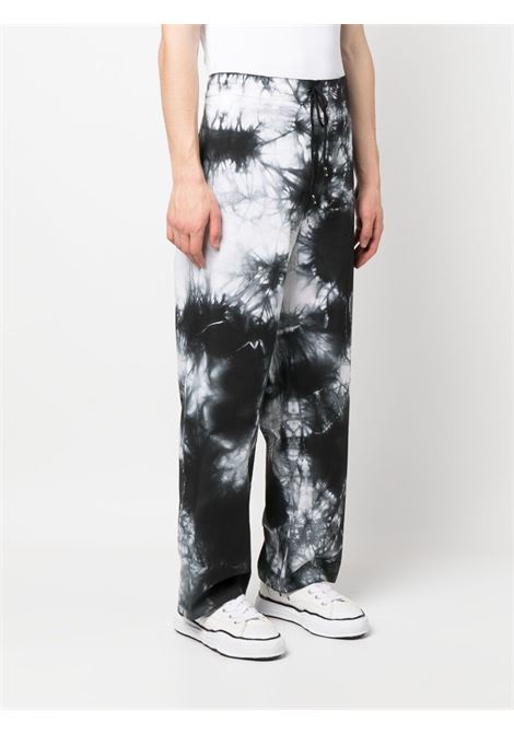 Pantaloni con fantasia tie dye in nero e bianco - uomo LANEUS | PNU68MLT