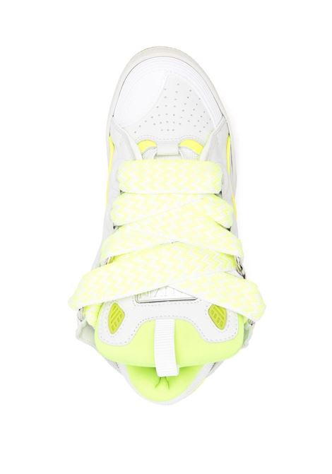 White and fluo yellow Curb low-top sneakers - men  LANVIN | FMSKRK11DRAP00F8