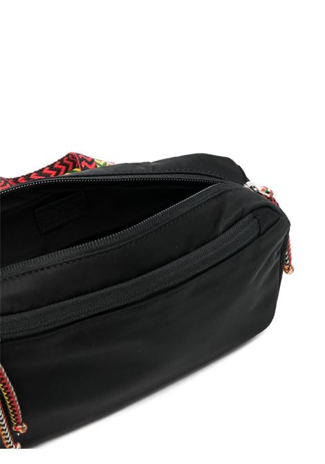 Black chevron woven pattern belt bag - men  LANVIN | LMBGIB01DAVI10