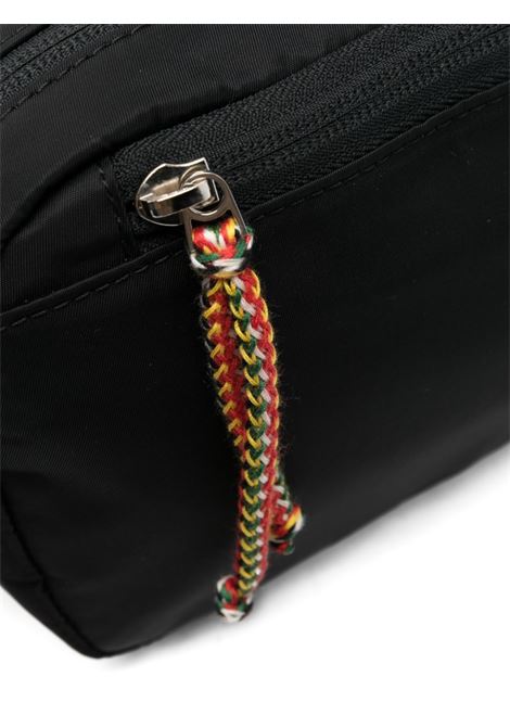 Black chevron woven pattern belt bag - men  LANVIN | LMBGIB01DAVI10