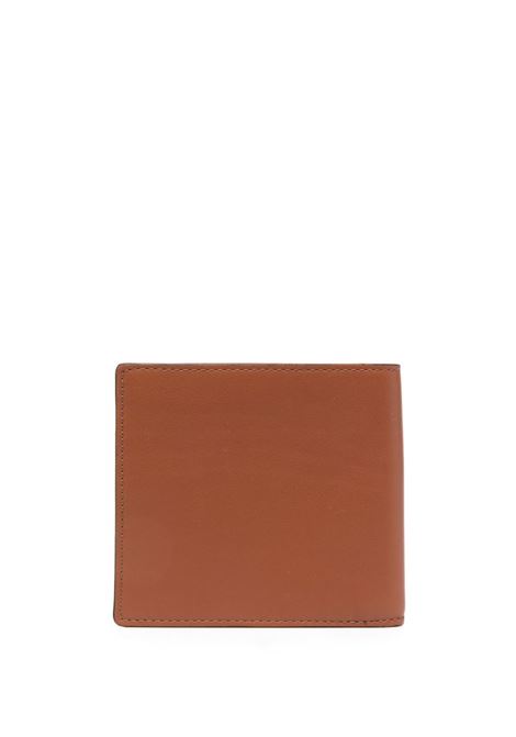Portafoglio bi-fold con logo goffrato in marrone - uomo LANVIN | LMSLSW01PIEN603
