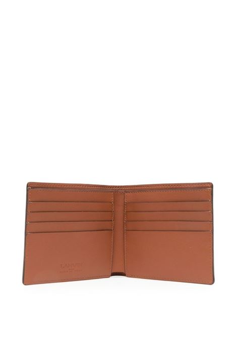 Portafoglio bi-fold con logo goffrato in marrone - uomo LANVIN | LMSLSW01PIEN603