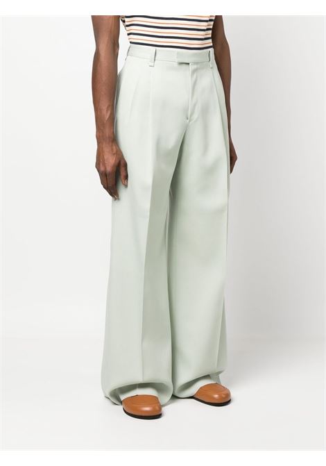 Pantaloni a gamba ampia in verde pastello - uomo LANVIN | RMTR00044885401