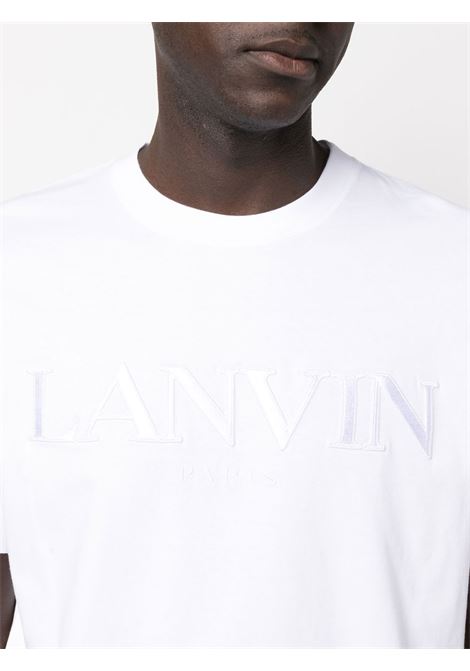T-shirt con logo in bianco - uomo LANVIN | RMTS0005J20801