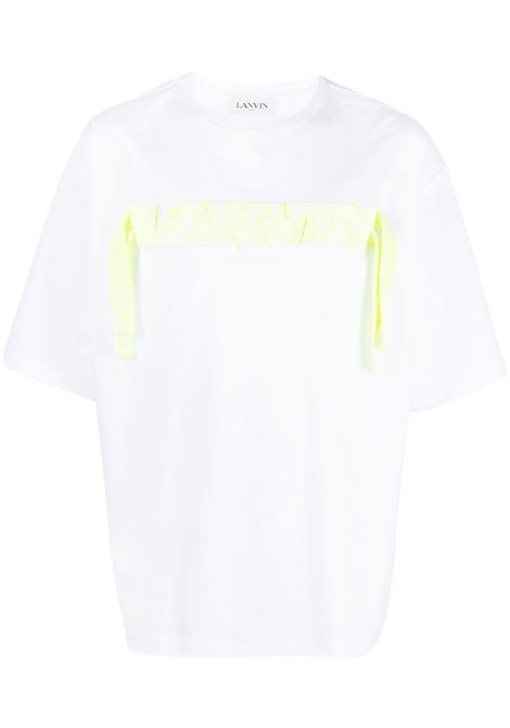 White embroidered-logo T-shirt - men  LANVIN | RMTS0017J19801