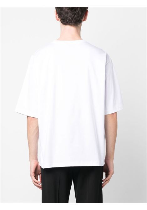 White embroidered-logo T-shirt - men  LANVIN | RMTS0017J1980140