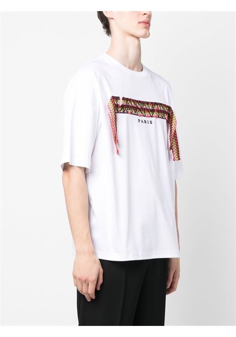 White embroidered-logo T-shirt - men  LANVIN | RMTS0017J1980140