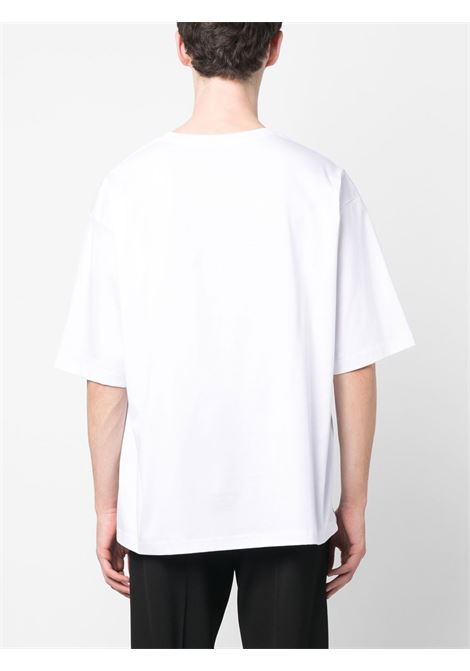 White embroidered-logo T-shirt - men  LANVIN | RMTS0017J19801