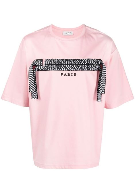 T-shirt con ricamo in rosa - uomo LANVIN | RMTS0017J19850