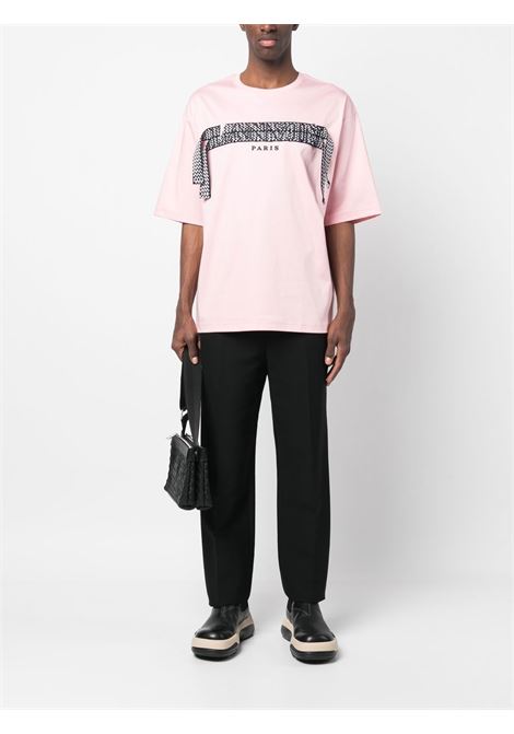 T-shirt con ricamo in rosa - uomo LANVIN | RMTS0017J19850