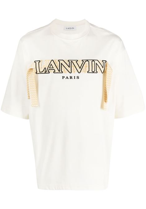 T-shirt con ricamo in bianco - uomo LANVIN | RMTS0026J198012