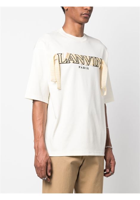 T-shirt con ricamo in bianco - uomo LANVIN | RMTS0026J198012