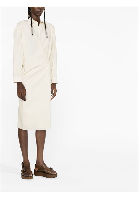 White Twisted long-sleeve shirt dress - women LEMAIRE | DR1024LF588YE507