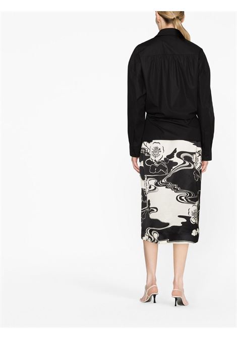 Black wrap-design shirt - women  LEMAIRE | SH1032LF588BK999