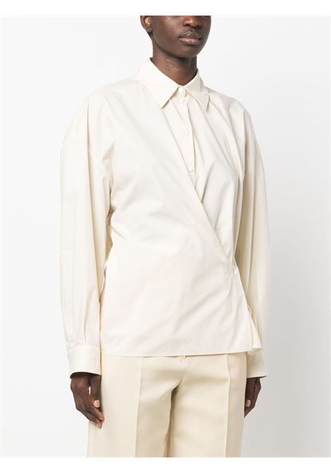 Biege wrap-design shirt - women  LEMAIRE | SH1032LF588YE507