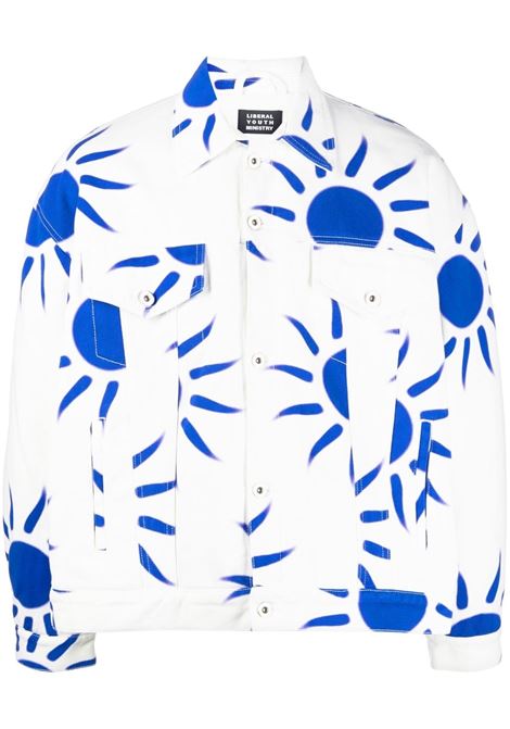 White and blue sun-print denim jacket - unisex LIBERAL YOUTH MINISTRY | LYM03J0042