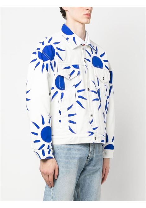 White and blue sun-print denim jacket - unisex LIBERAL YOUTH MINISTRY | LYM03J0042