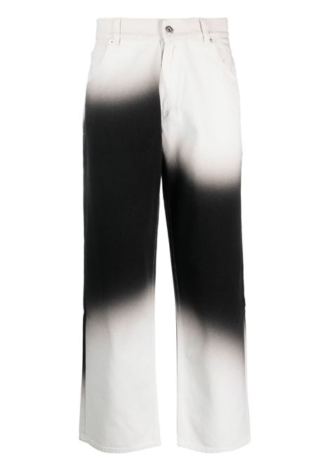 Black and white ombr?-effect straight-leg trousers - unisex LIBERAL YOUTH MINISTRY | LYM03P0071