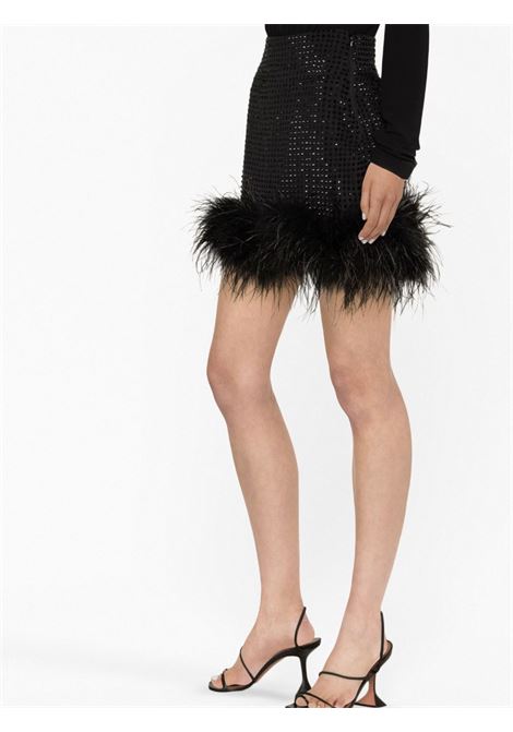 Black crystal-embellished feather-trimmed miniskirt - women  LOU LOU | 0184L3S3MATBLK