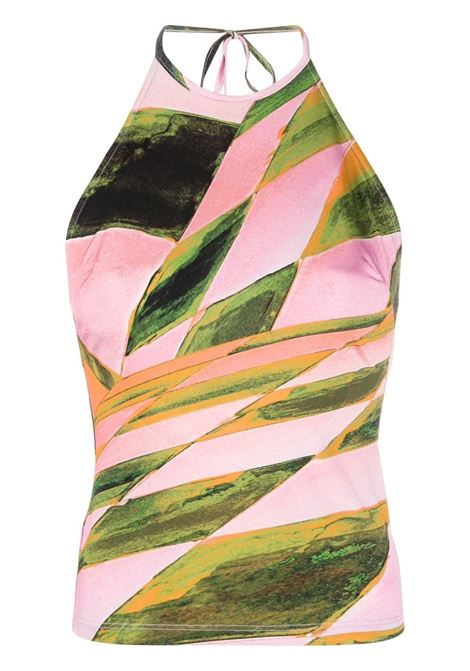 Multicolour abstract-print halterneck top -women LOUISA BALLOU | 1110011000