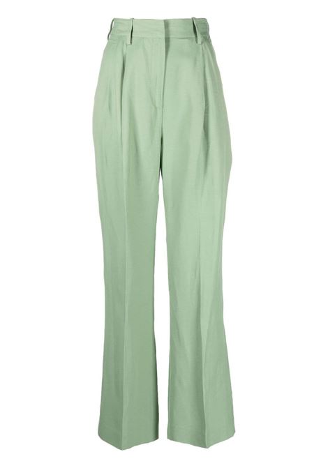 Pantaloni sartoriali dritti in verde - donna LOULOU STUDIO | CADARGRN