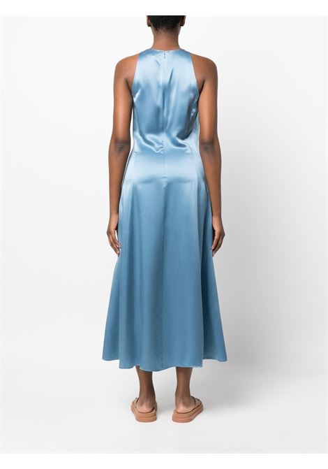 Blue satin-finish midi dress - women LOULOU STUDIO | MINABL