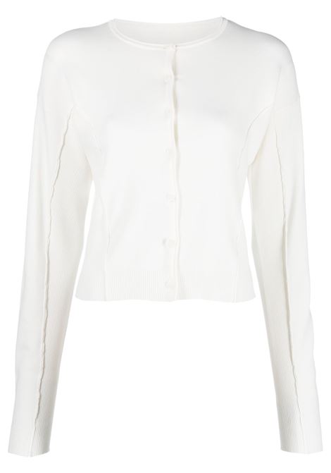 Long sleeve cardigan in white - women LOW CLASSIC | LOW23SCKN070WH