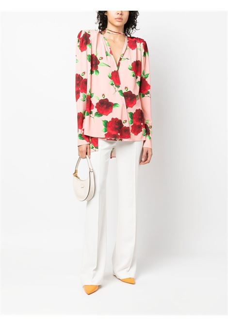 Blusa drappeggiata con stampa rose in multicolore - donna MAGDA BUTRYM | 149423PNKPRNT