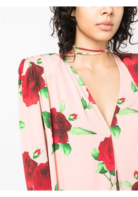 Multicolour rose-print draped blouse - women MAGDA BUTRYM | 149423PNKPRNT
