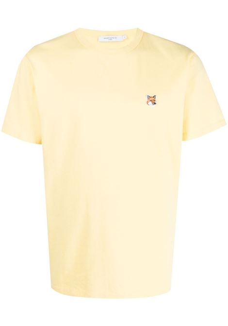 T-shirt con applicazione in giallo - uomo MAISON KITSUNÉ | AM00103KJ0008P724