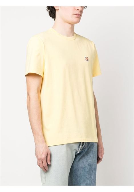 T-shirt con applicazione in giallo - uomo MAISON KITSUNÉ | AM00103KJ0008P724