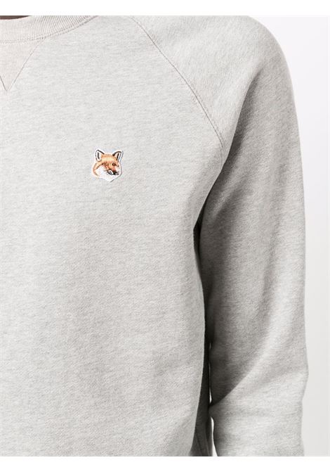 Grey embroidered fox head sweatshirt - men MAISON KITSUNÉ | AM00303KM0001H150