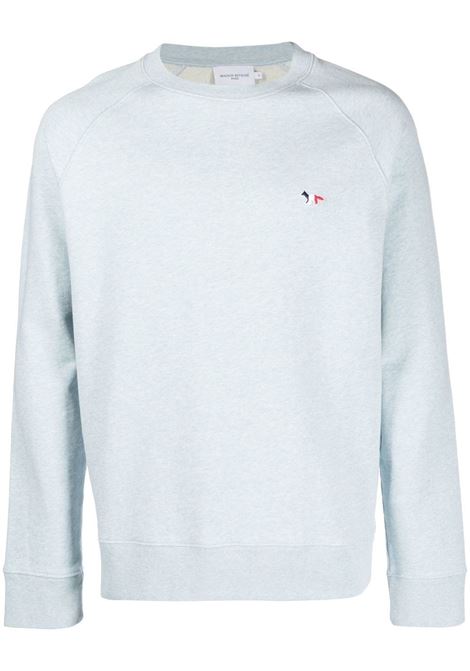 Light blue logo-patch sweatshirt - men MAISON KITSUNÉ | FM00322KM0001H429