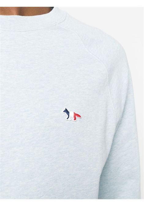 Light blue logo-patch sweatshirt - men MAISON KITSUNÉ | FM00322KM0001H429