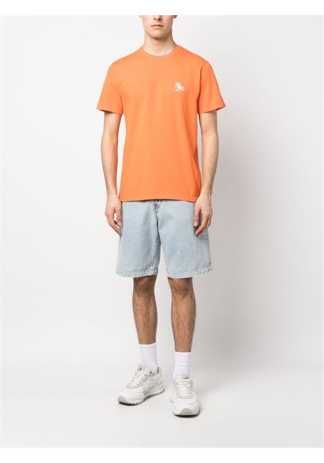 T-shirt con applicazione in arancione - uomo MAISON KITSUNÉ | GU00154KJ0010P851