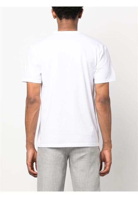 T-shirt con applicazione in bianco - uomo MAISON KITSUNÉ | KM00101KJ0008P100