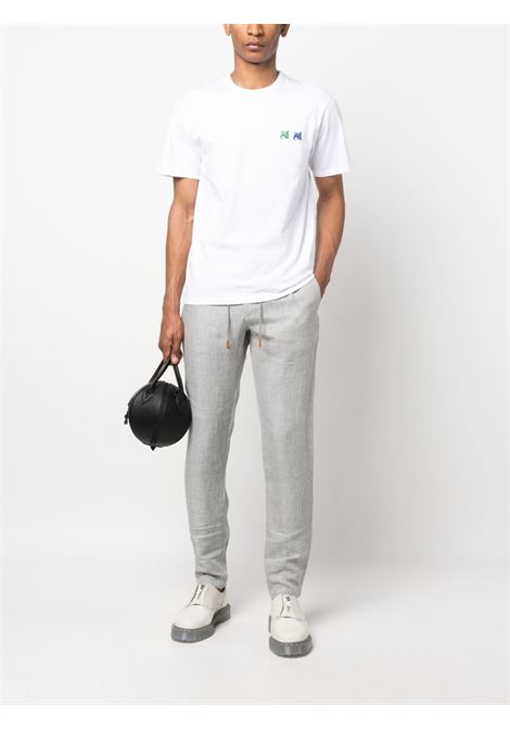 T-shirt con applicazione in bianco - uomo MAISON KITSUNÉ | KM00101KJ0008P100